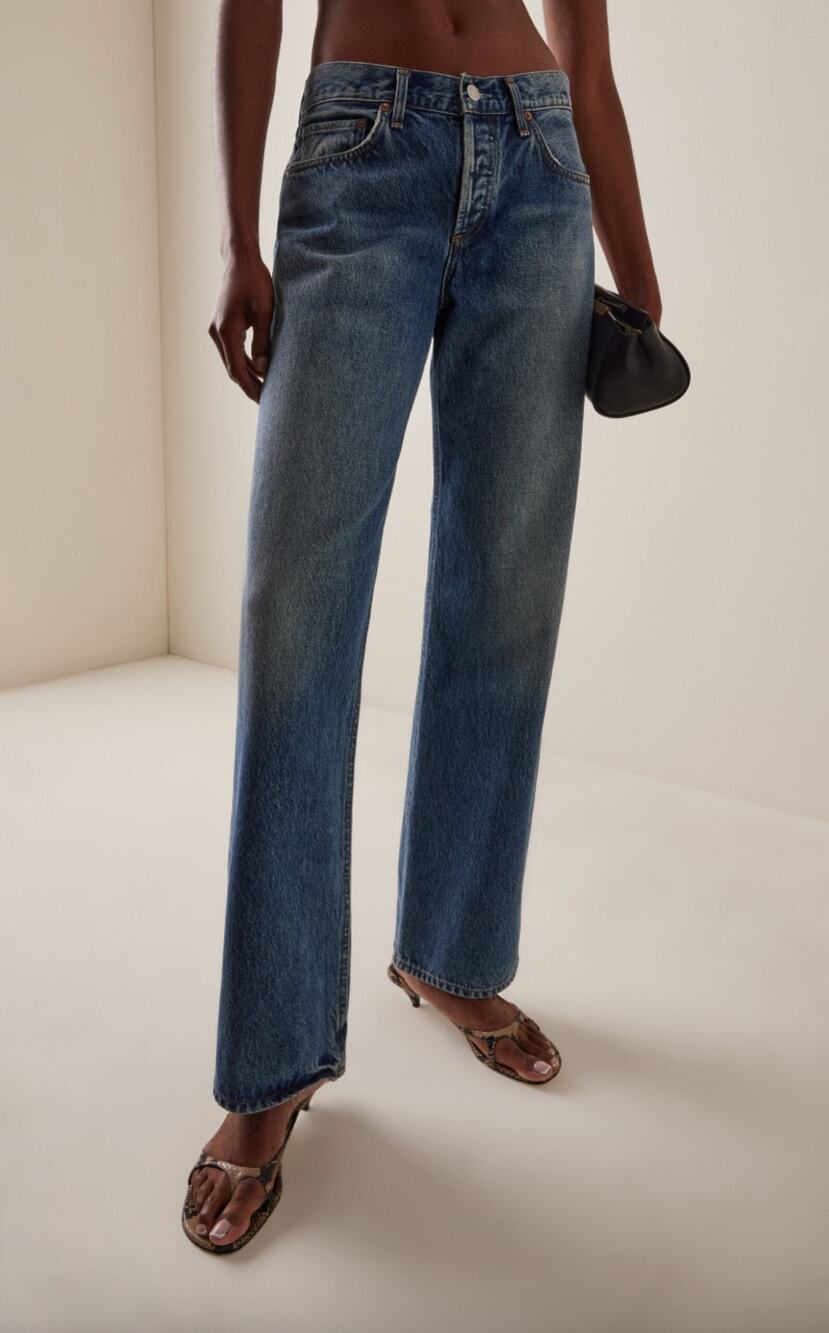 AGOLDE | Low Rise Loose Jeans Medium Wash Straight Leg Denim 28